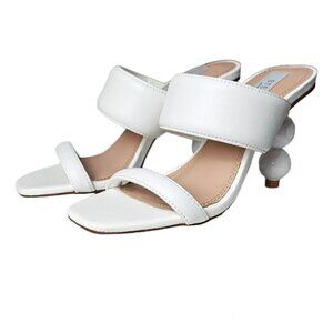 STEVEN BY STEVE MADDEN Jeann Broad Strap White Sandals